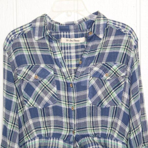 Free People Plaid First Bloom Long Sleeve Shirt S - Picture 4 of 12